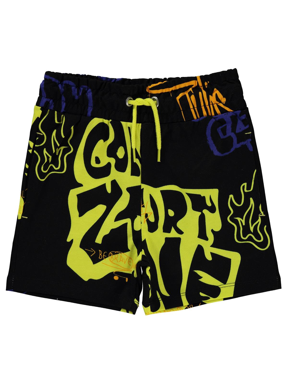 Civil Boys Graffiti Empirme 6-9 Yaş Şort - Siyah