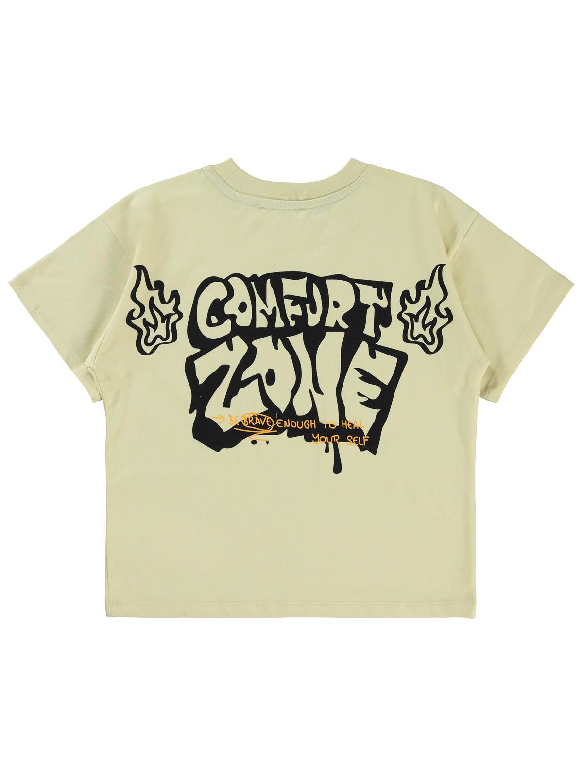 Civil Boys Comfort Zone Baskılı 10-13 Yaş Tişört - Bej