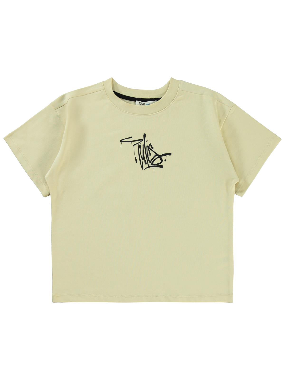 Civil Boys Comfort Zone Baskılı 6-9 Yaş Tişört - Bej