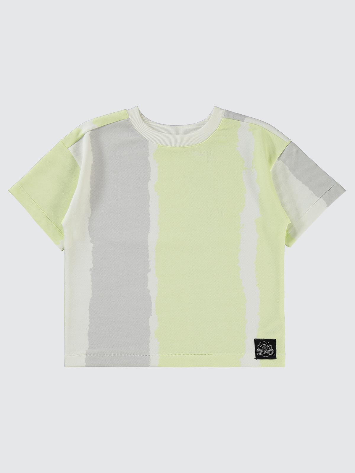 Civil Boys Dikey Batik Empirme 6-9 Yaş Tişört - Ekru