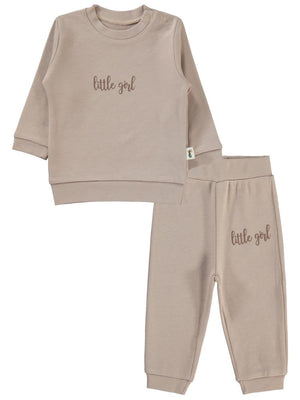 Civil Baby Little Girl Baskılı 6-18 Ay Takım - Gri