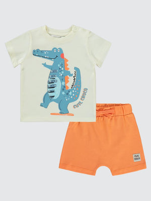 Civil Baby Cute Croco Baskılı 6-18 Ay Takım - Bej