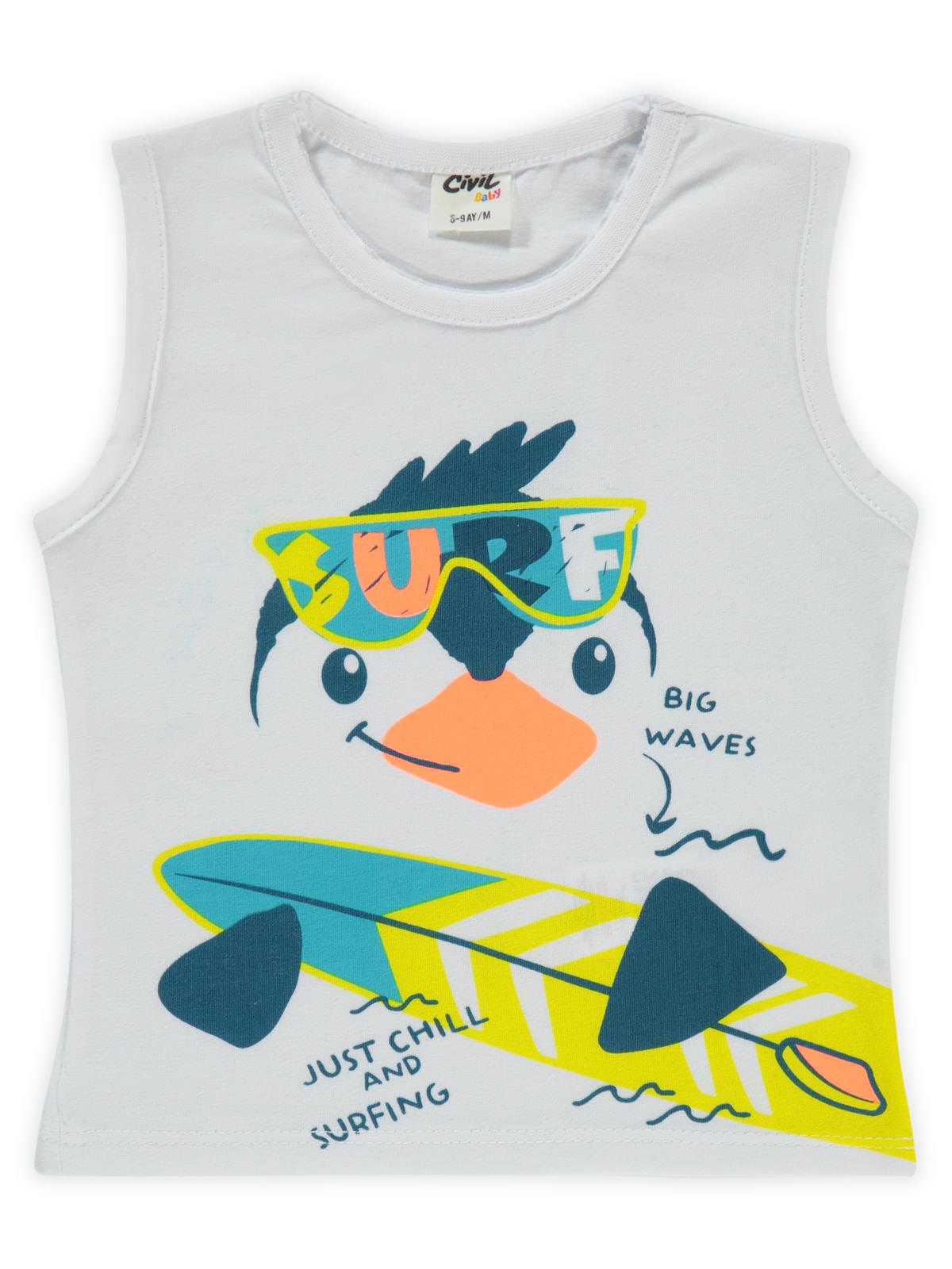 Civil Baby Surf Days Baskılı 6-18 Ay Tişört - Beyaz