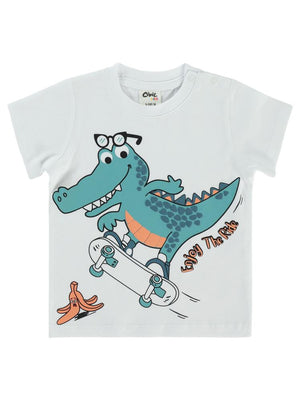 Civil Baby Enjoy The Ride Baskılı 6-18 Ay Tişört - Beyaz