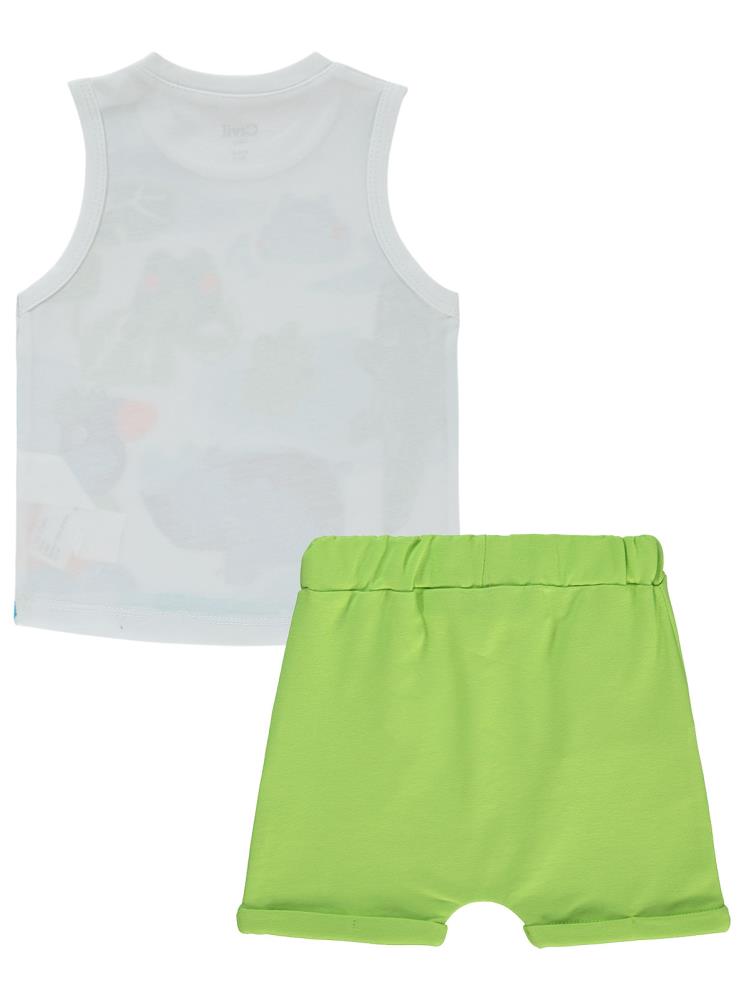 Civil Baby Sulu Boya Hayvanlar Baskılı 6-18 Ay Takım - Beyaz