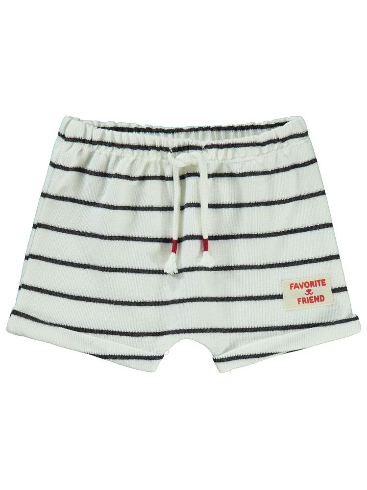 Civil Baby Selanik Çizgili Etiketli 6-18 Ay Şort - Ekru