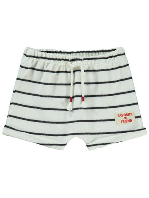 Civil Baby Selanik Çizgili Etiketli 6-18 Ay Şort - Ekru