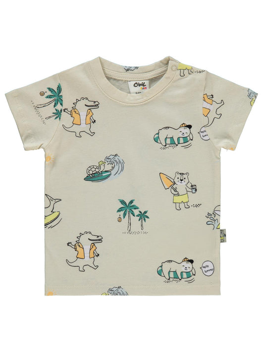 Civil Baby Beach Empirme 6-18 Ay Tişört - Bej