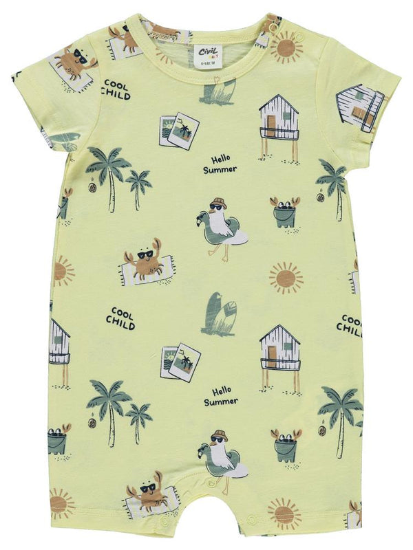 Civil Baby Summer Palm Empirme 6-18 Ay Tulum - Sarı