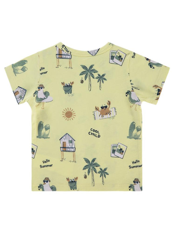Civil Baby Summer Palm Empirme 6-18 Ay Tişört - Sarı