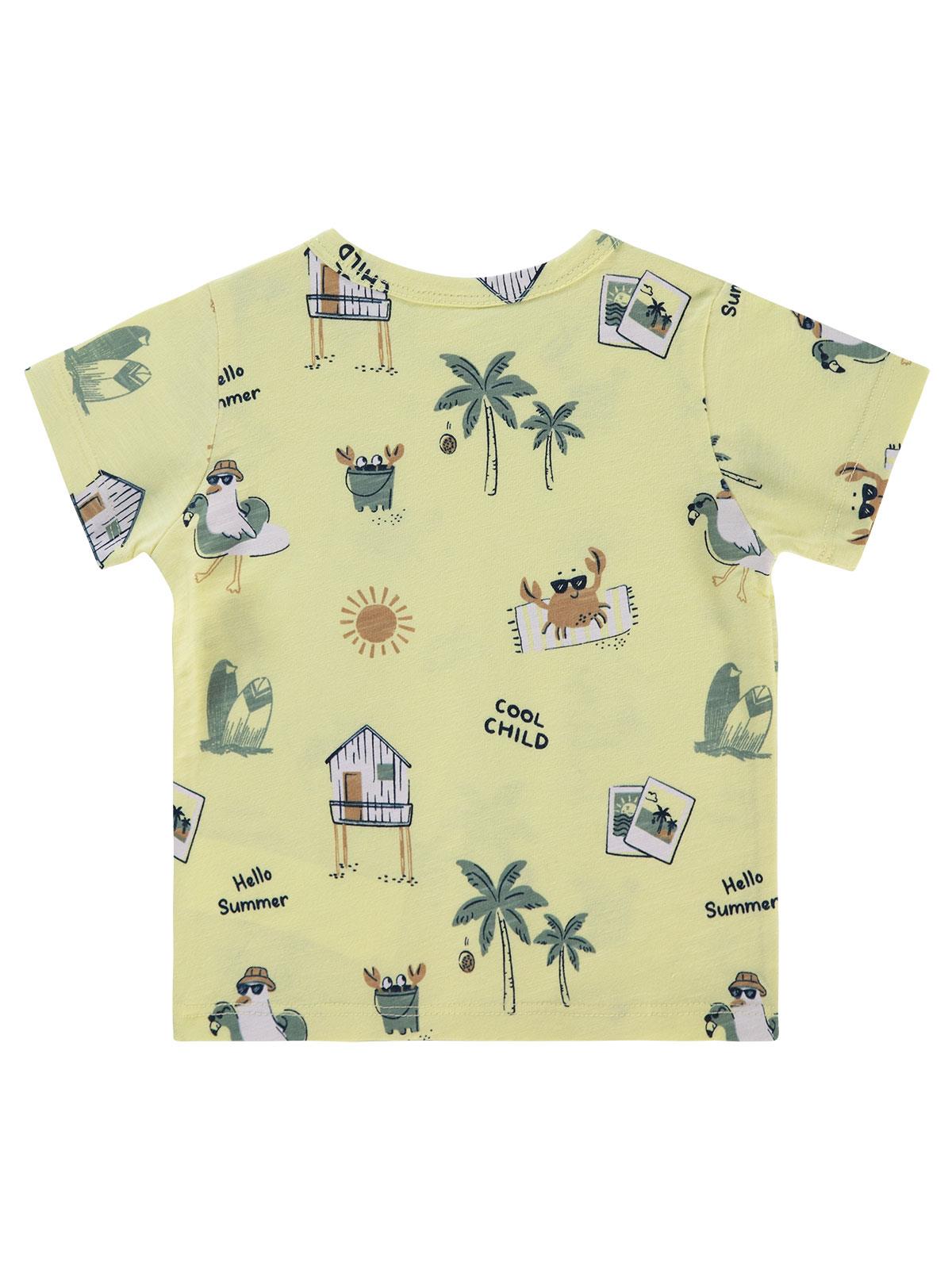 Civil Baby Summer Palm Empirme 6-18 Ay Tişört - Sarı