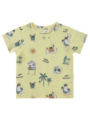 Civil Baby Summer Palm Empirme 6-18 Ay Tişört - Sarı