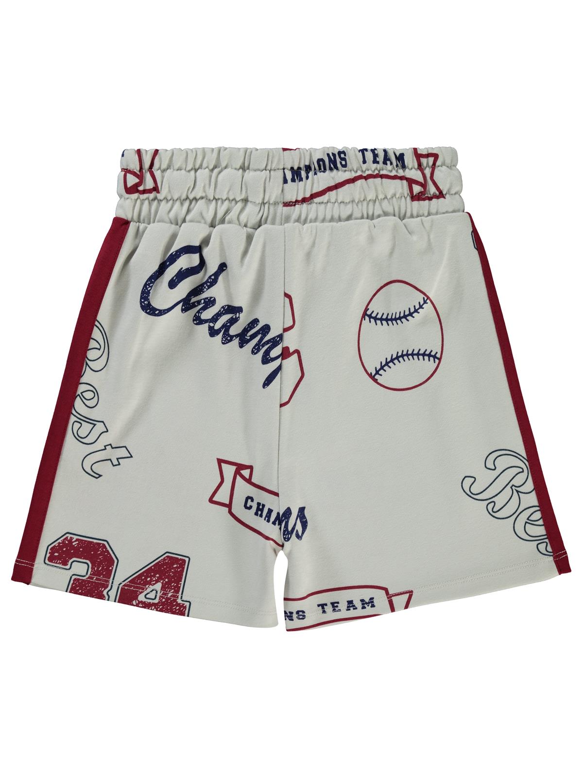 Civil Boys Champıons Emprime 6-9 Yaş Şort - Bordo