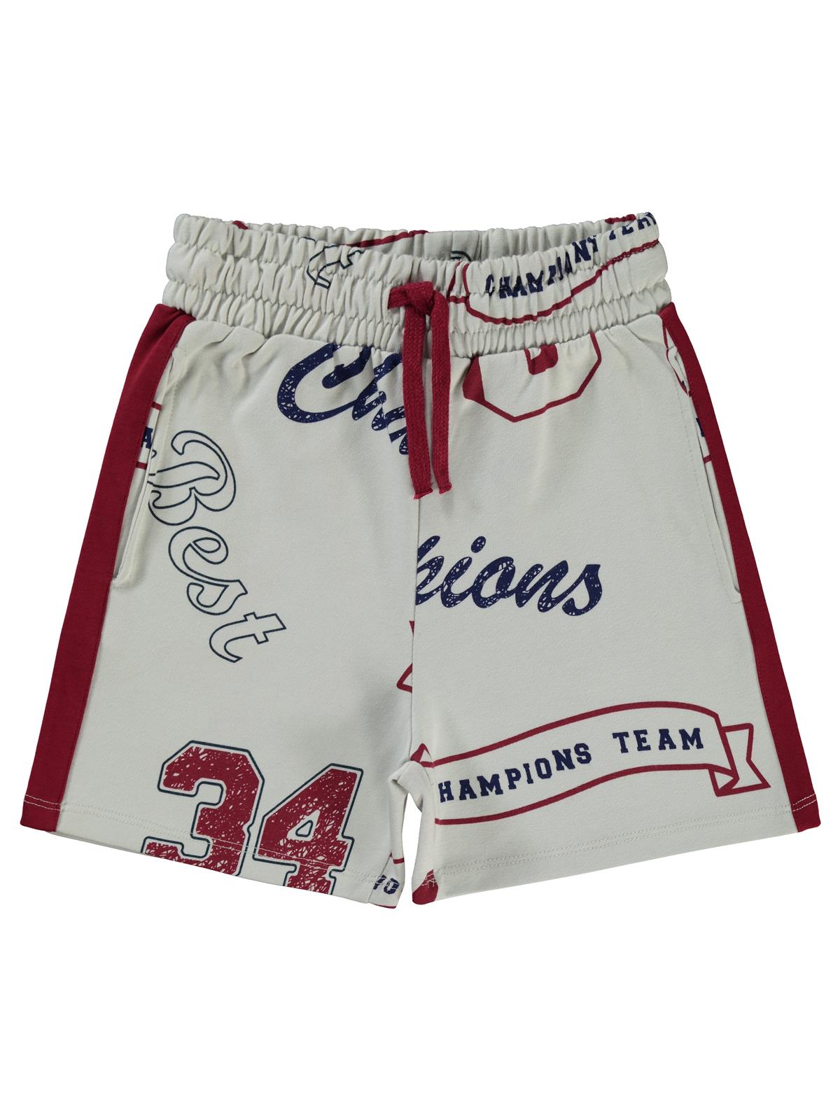 Civil Boys Champıons Emprime 10-13 Yaş Şort - Bordo
