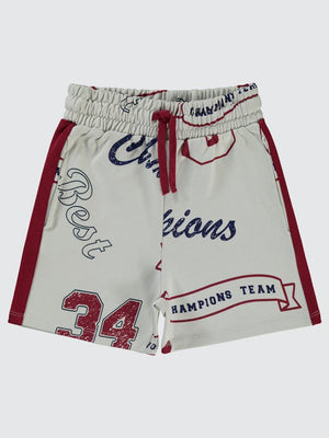 Civil Boys Champıons Emprime 10-13 Yaş Şort - Bordo