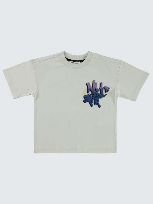 Civil Boys NYC Baskılı 6-9 Yaş Tişört - Gri