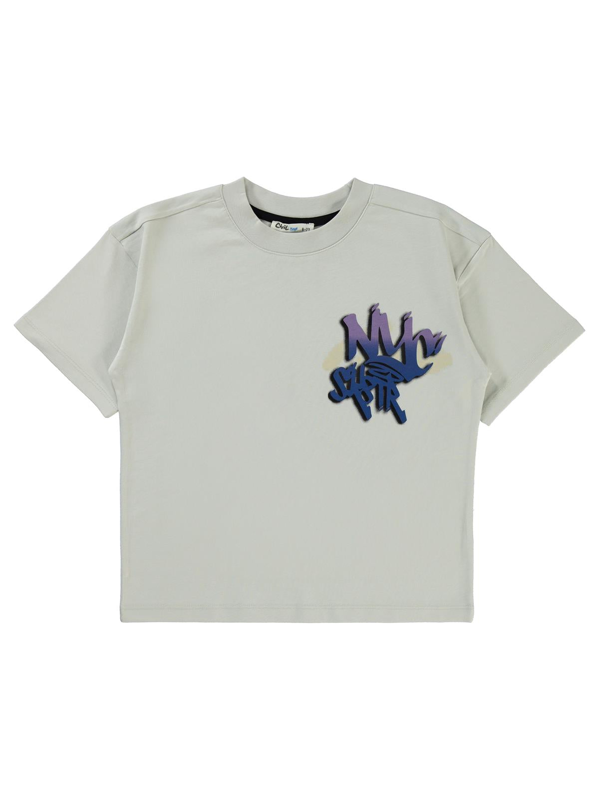 Civil Boys NYC Baskılı 10-13 Yaş Tişört - Gri