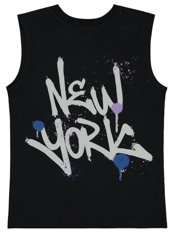 Civil Boys NYC Baskılı Sıfır Kol 10-13 Yaş Tişört - Siyah