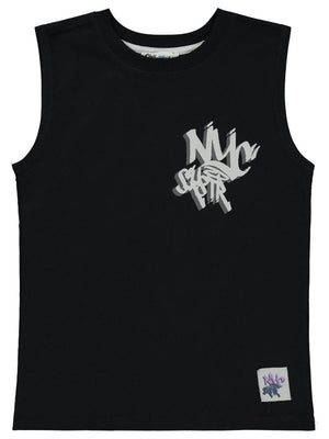 Civil Boys NYC Baskılı Sıfır Kol 10-13 Yaş Tişört - Siyah