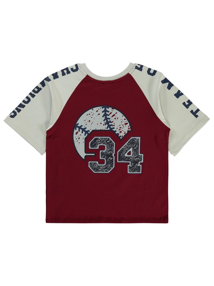 Civil Boys 34 Baskılı 10-13 Yaş Tişört - Bordo