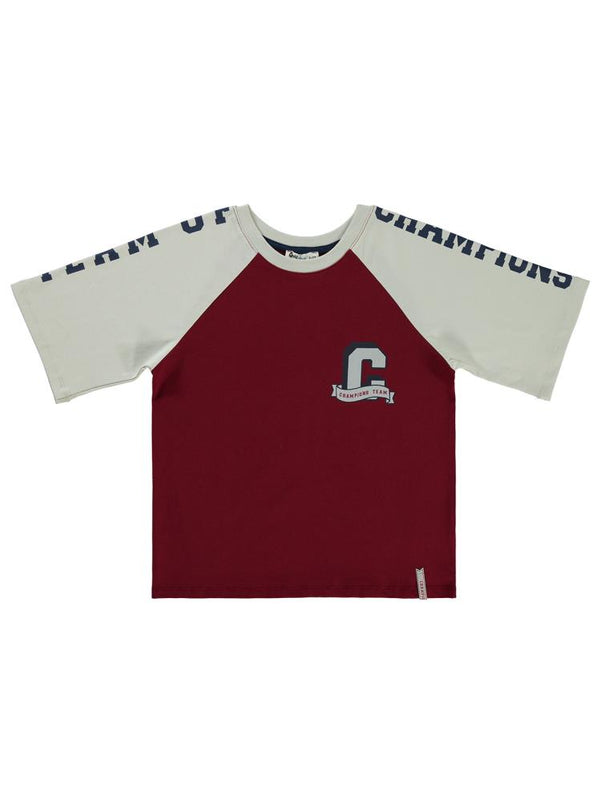 Civil Boys 34 Baskılı 10-13 Yaş Tişört - Bordo