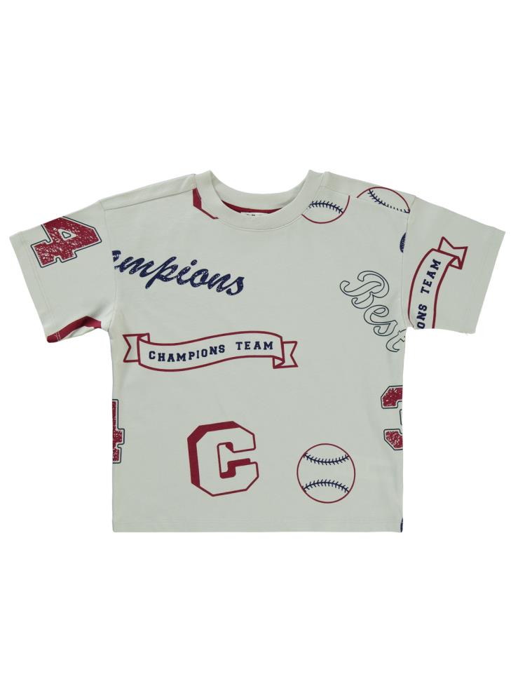 Civil Boys Champıons Emprime 10-13 Yaş Tişört - Bordo