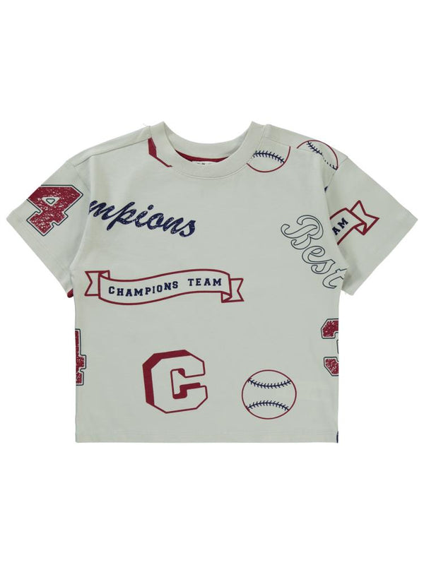 Civil Boys Champıons Emprime 10-13 Yaş Tişört - Bordo