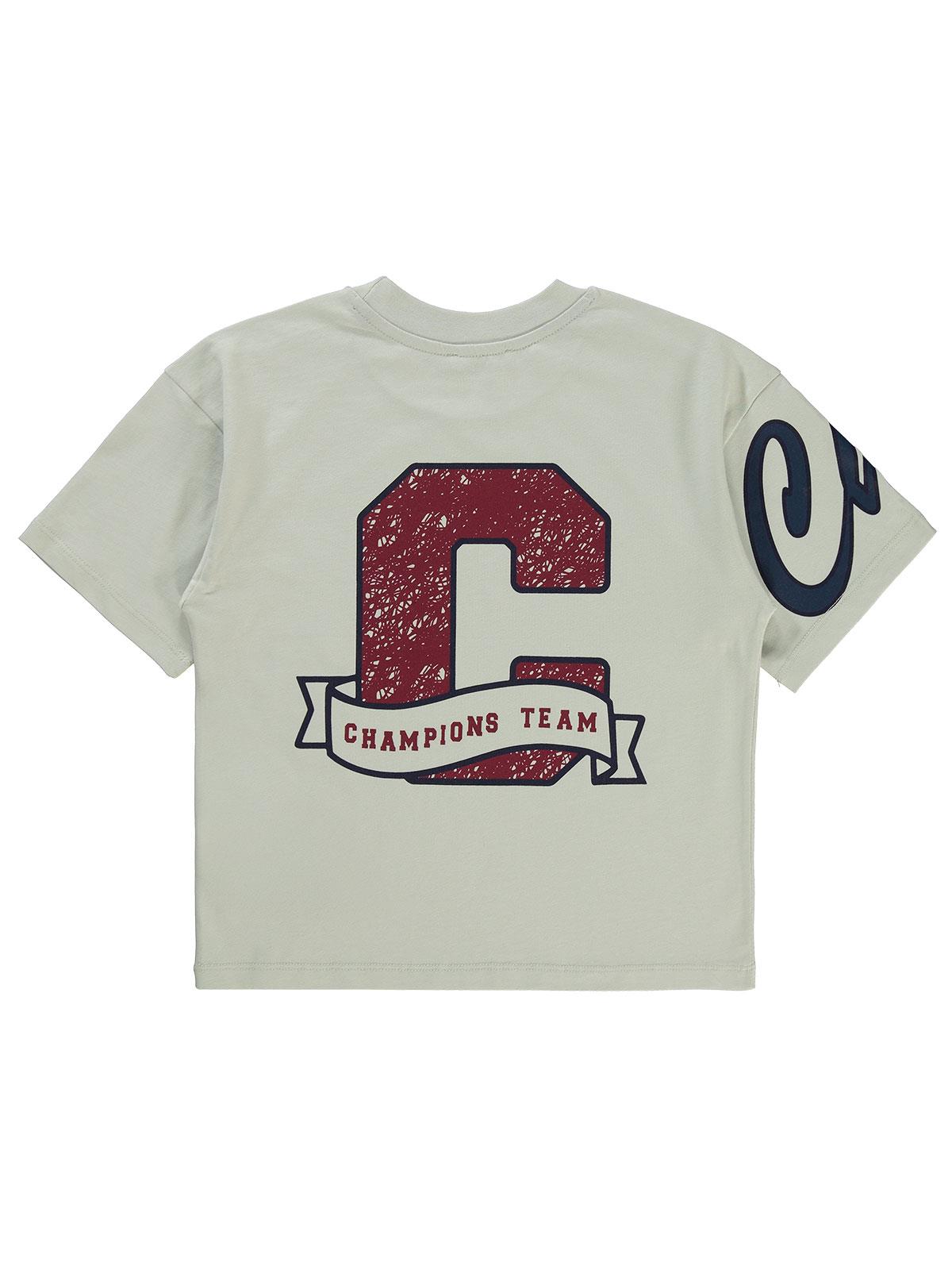 Civil Boys Champıons Baskılı 10-13 Yaş Tişört - Bordo