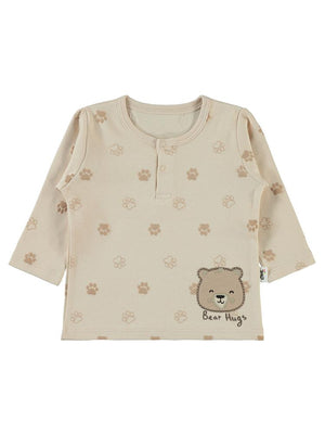 Civil Baby Pati Ayıcık Baskılı 6-18 Ay Sweatshirt - Fil Dişi