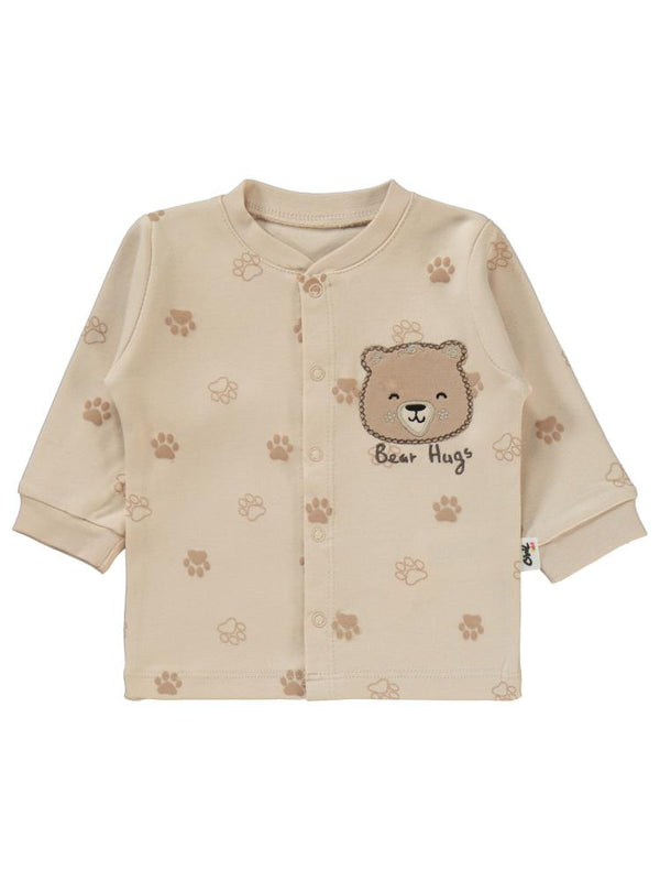 Civil Baby Pati Ayıcık Baskılı 1-6 Ay Pijama Takımı - Fil Dişi