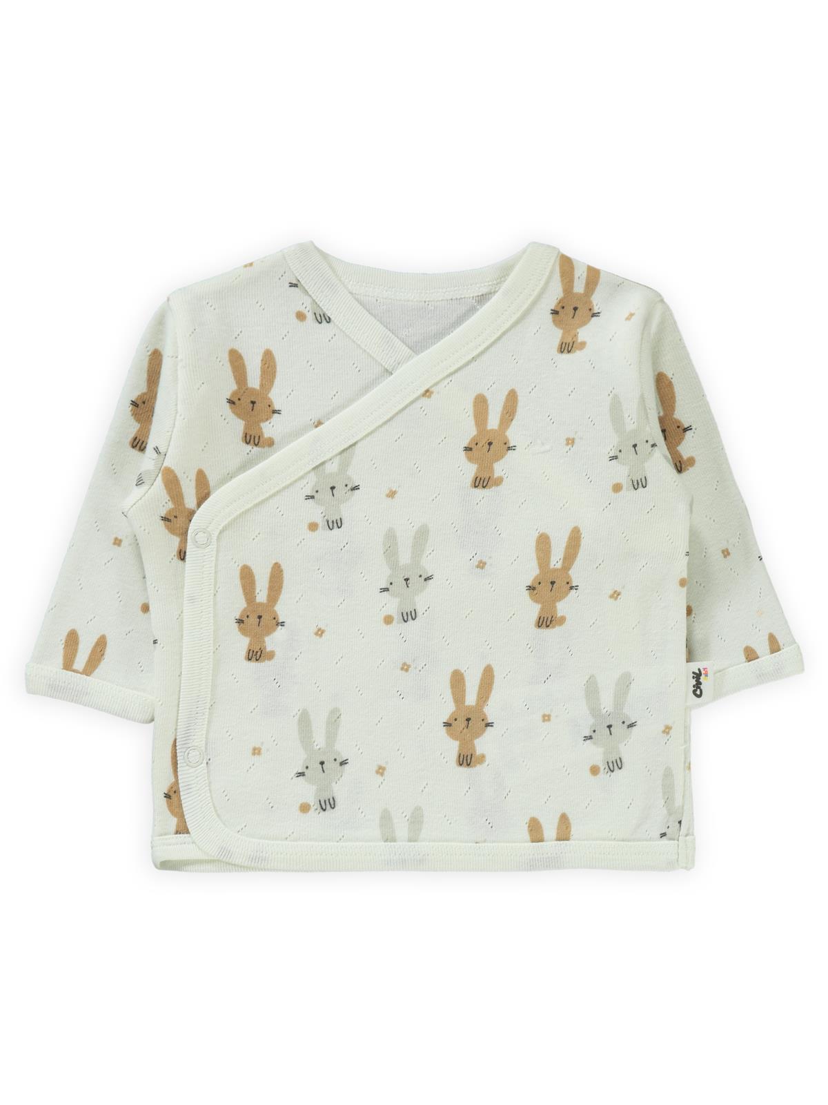 Civil Baby Tavşan Empirme Zıbın Takımları - Fil Dişi