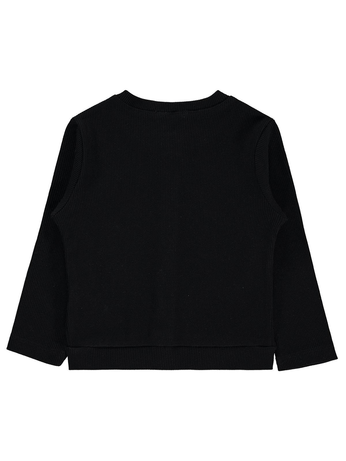 Civil Girls Yakası Fiyonklu 2-5 Yaş Hırka - Siyah