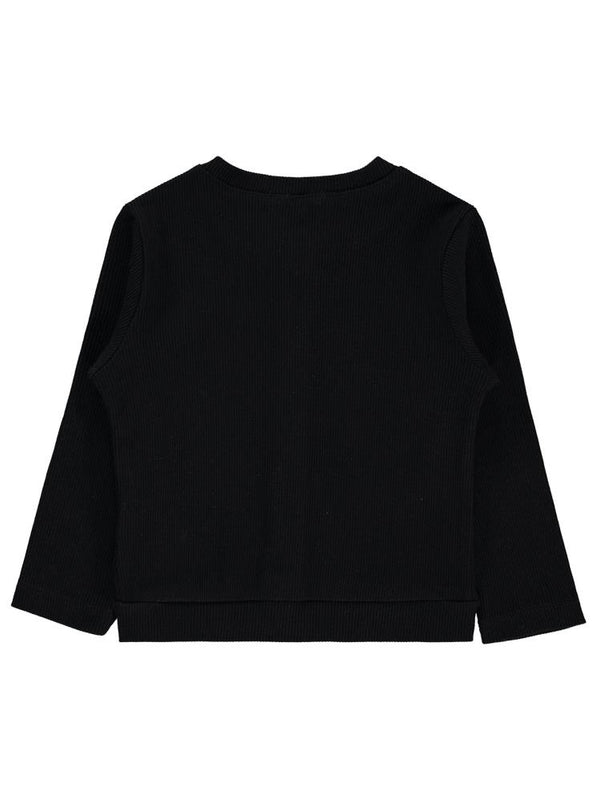 Civil Girls Yakası Fiyonklu 2-5 Yaş Hırka - Siyah