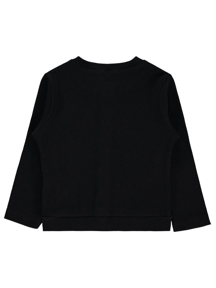 Civil Girls Yakası Fiyonklu 2-5 Yaş Hırka - Siyah