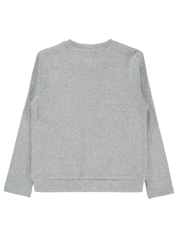 Civil Girls Yakası Fiyonklu 6-9 Yaş Hırka - Gri