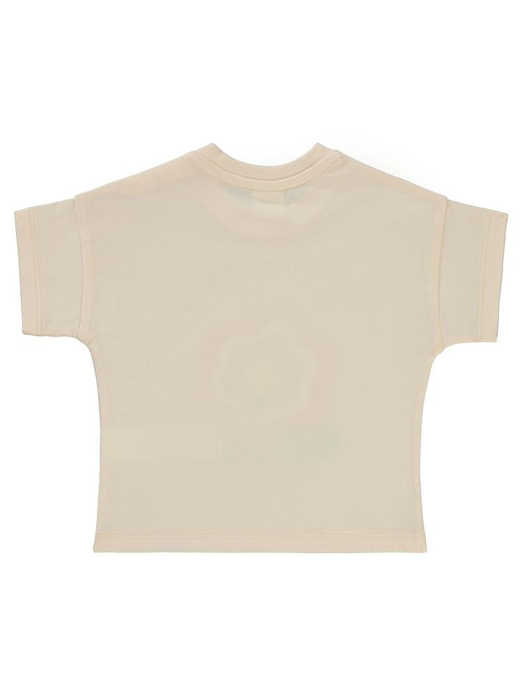 Civil Baby Çiçek Nakışlı 6-18 Ay Tişört - Pudra