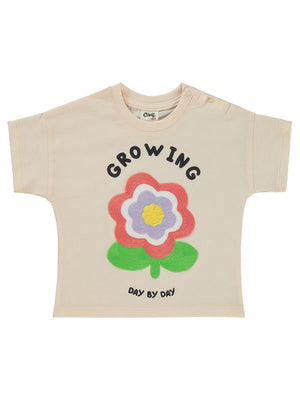 Civil Baby Çiçek Nakışlı 6-18 Ay Tişört - Pudra