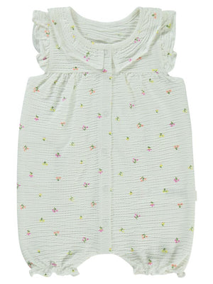 Civil Baby Mini Renkli Çiçek Empirme 6-18 Ay Tulum - Ekru