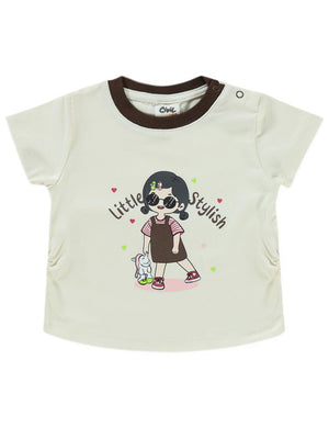 Civil Baby Street Photograph 6-18 Ay Tişört - Fil Dişi