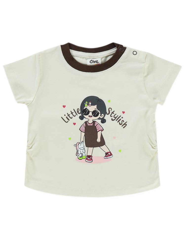 Civil Baby Street Photograph 6-18 Ay Tişört - Fil Dişi