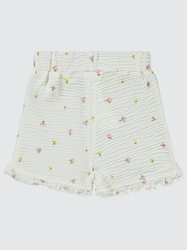 Civil Baby Mini Renkli Çiçek Empirme 6-18 Ay Şort - Ekru