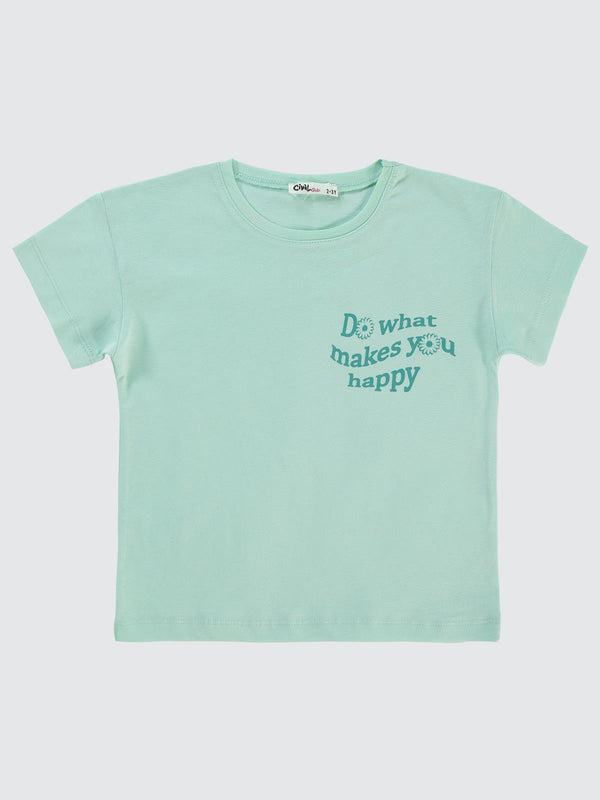 Civil Girls Basic 2-5 Yaş Tişört - Yeşil