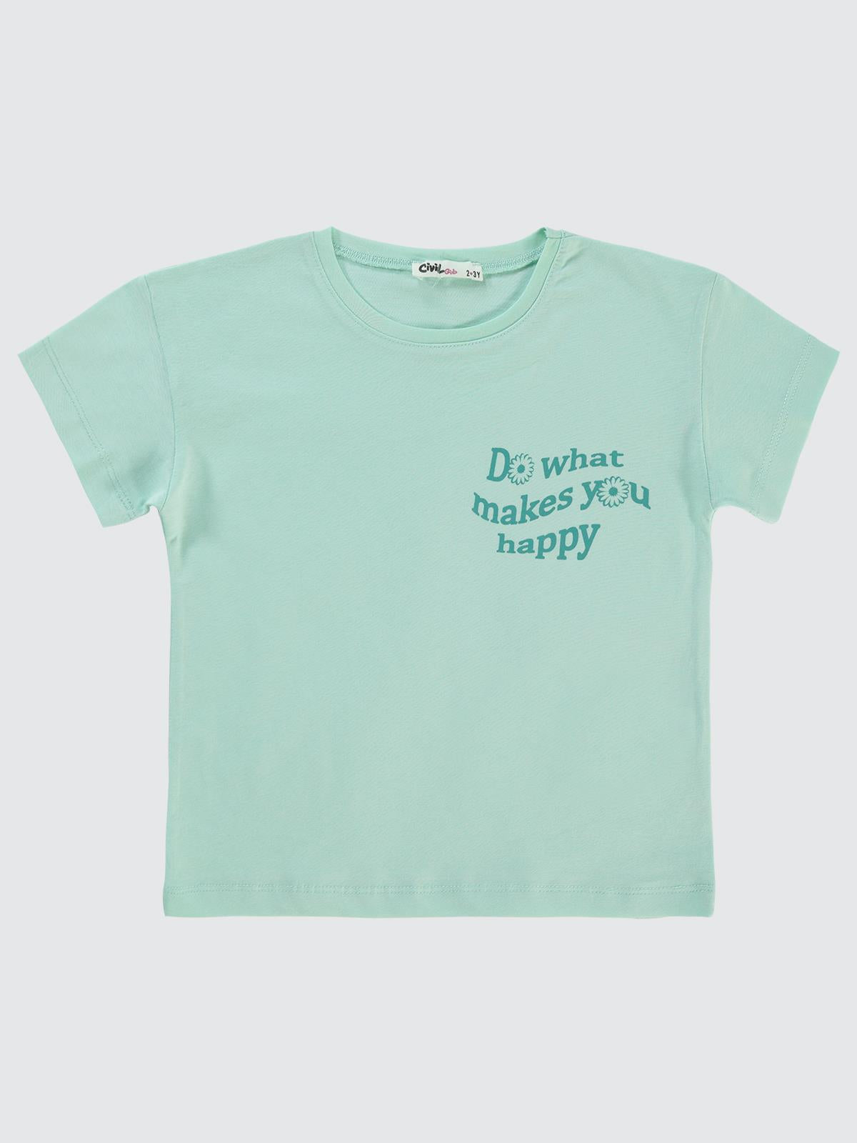 Civil Girls Basic 2-5 Yaş Tişört - Yeşil