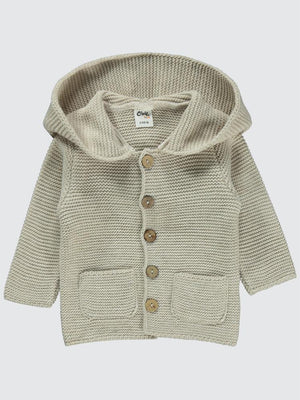 Civil Baby Ayıcık Kulaklı Basıc 6-18 Ay Hırka - Bej