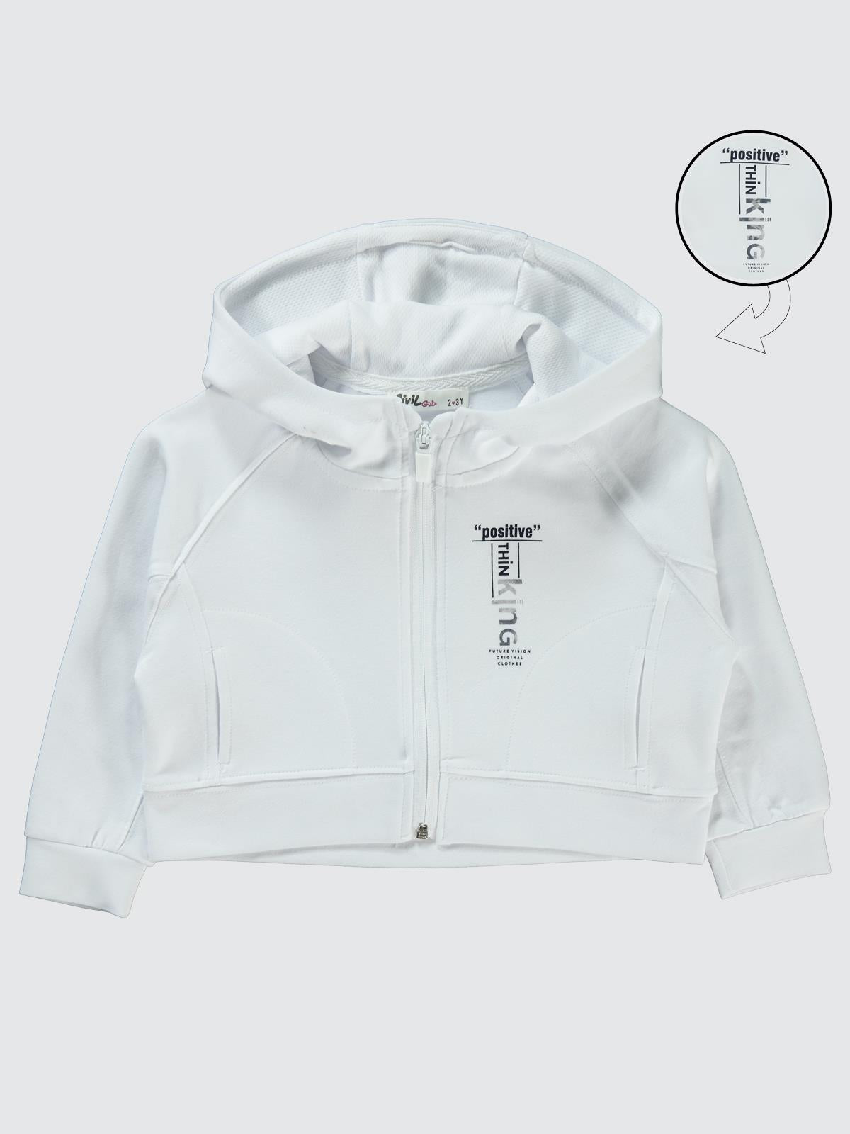 Civil Girls Batik Active Konsept 2-5 Yaş Hırka - Beyaz