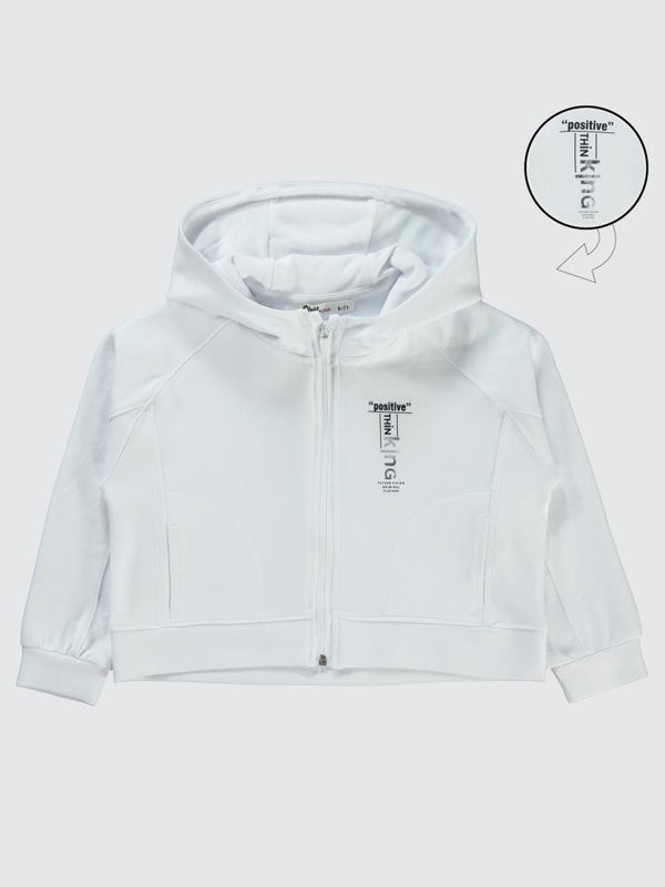 Civil Girls Batik Active Konsept 10-13 Yaş Hırka - Beyaz