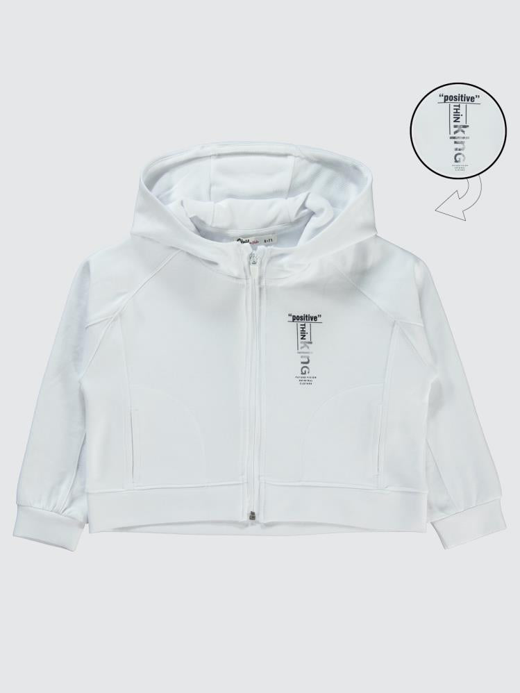 Civil Girls Batik Active Konsept 10-13 Yaş Hırka - Beyaz