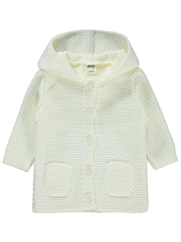 Civil Baby Tavşan Kulaklı Basıc 6-18 Ay Hırka - Ekru
