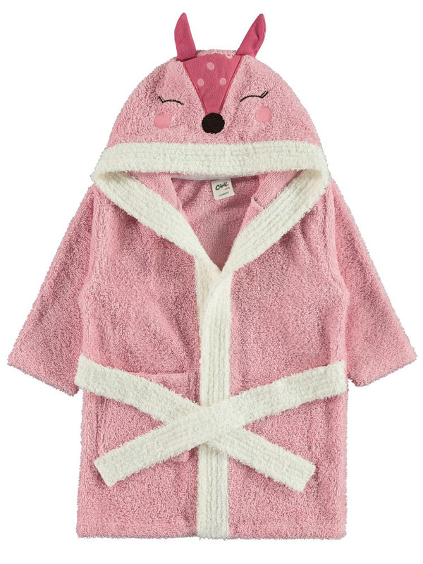 Civil Baby Ceylan Nakışlı 0-18 Ay Bornoz - Pembe
