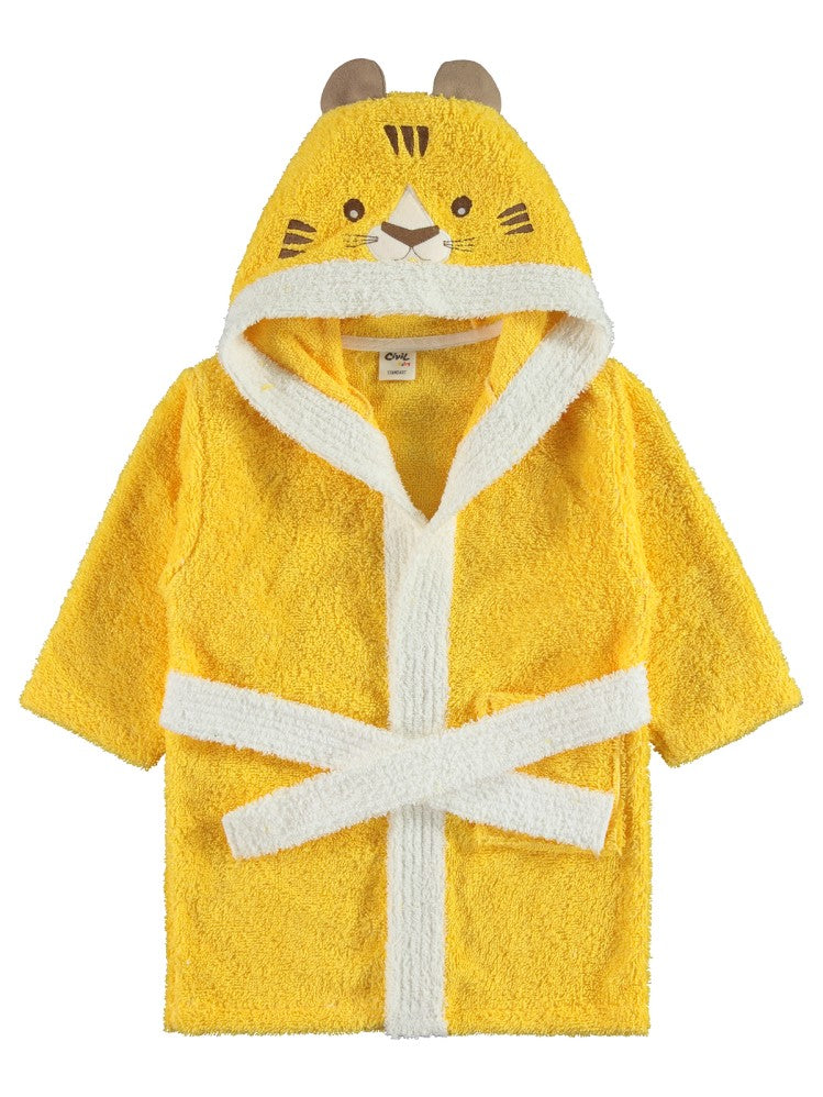 Civil Baby Kaplan Nakışlı 0-18 Ay Bornoz - Hardal